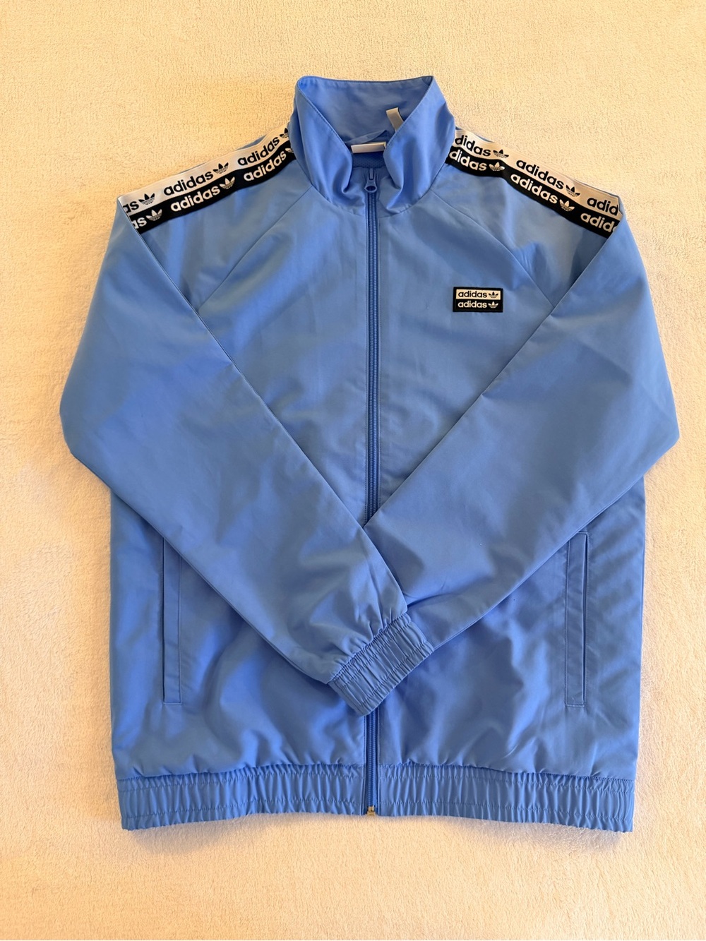 adidas Kids Light Blue Track Jacket with Logo Tape